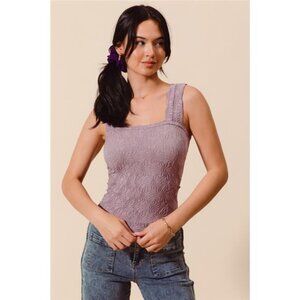 SO ME Floral Jacquard Seamless‎ Tank Top